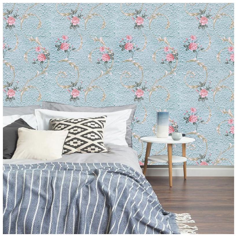 

JAAMSO ROYALS Flower damask wallpaper self-adhesive peel stick ( 45 x 200 CM ) Pack of 1