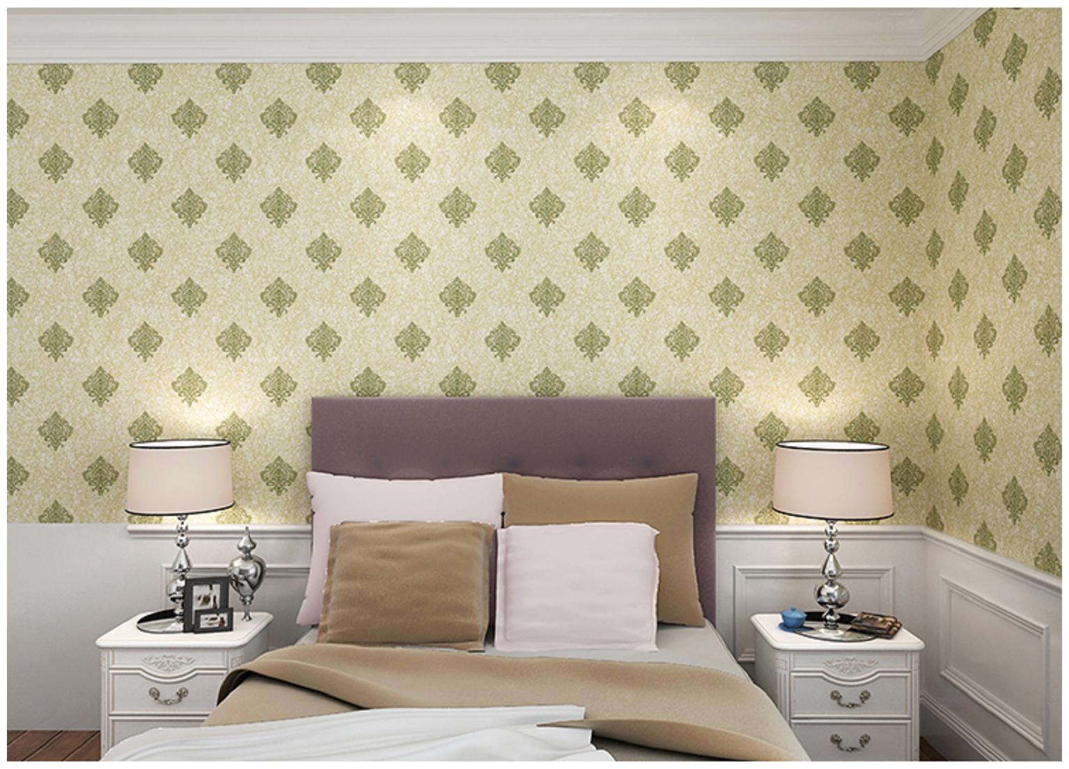 

JAAMSO ROYALS Vintage Green damask wallpaper self-adhesive peel stick ( 45 x 100 CM ) Pack of 1