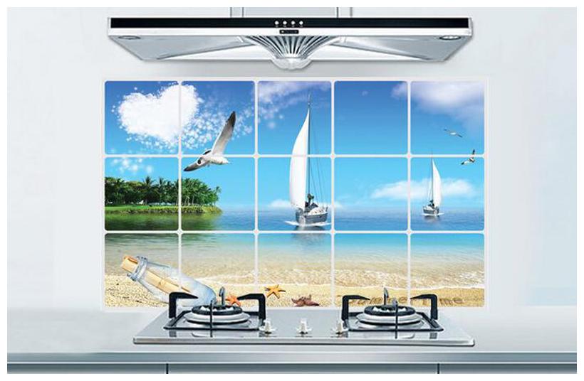 

Jaamso Royals Beach view Kitchen Wall Stickers for Kitchen (45 x 75 cm)