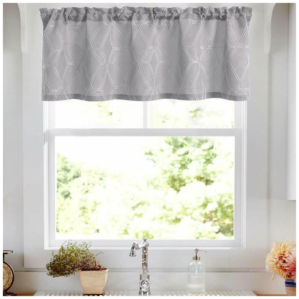 

Jacquard Valance Contemporary Lattice Rod Pocket Valance for Bedroom 1 Panel