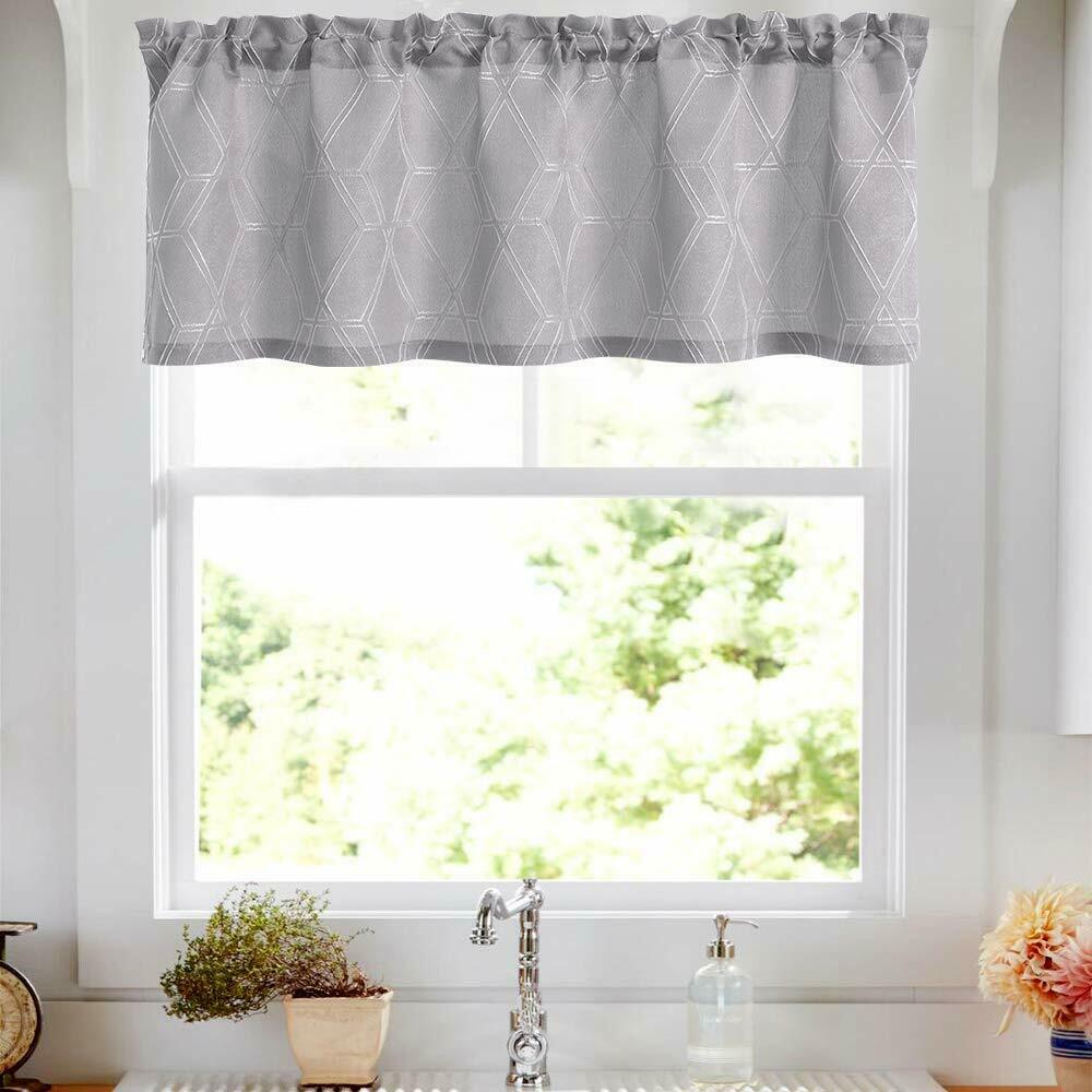 

Jacquard Valance Contemporary Lattice Rod Pocket Valance for Bedroom 1 Panel