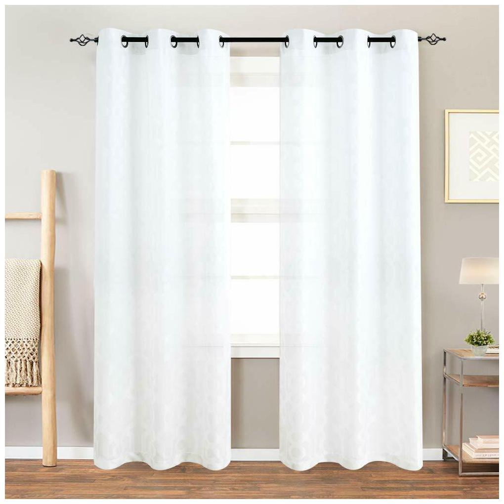 

Jacquard Window Curtains Modern Geometric Opaque Light Filtering 2 Panels