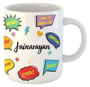 Jainarayan Name Printed Ceramic Coffee Mug. Best Gift For Birthday by Impresion