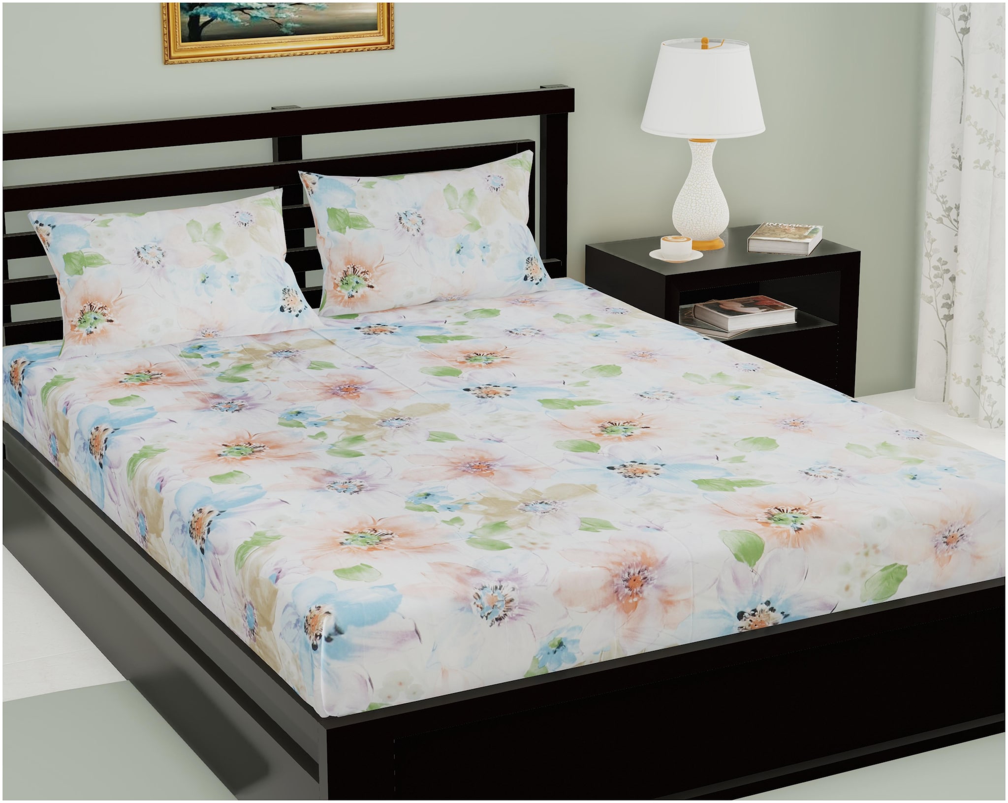 

Jaipur Pride Microfiber 200 TC Double Beadsheet With 2 Pillow Cover