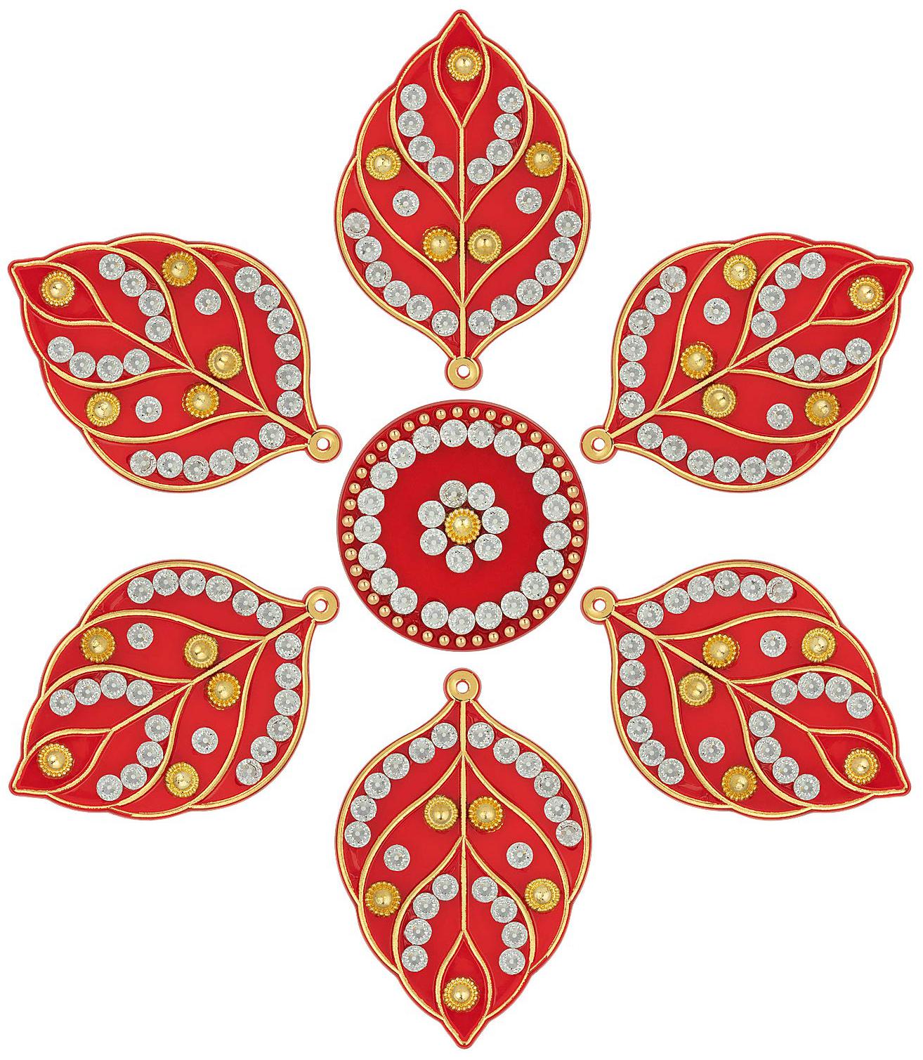 

JARS Collections Handcrafted Decorative Diwali Rangoli Set(Reusable) (7 inches) Multicolor 7 Piece Set