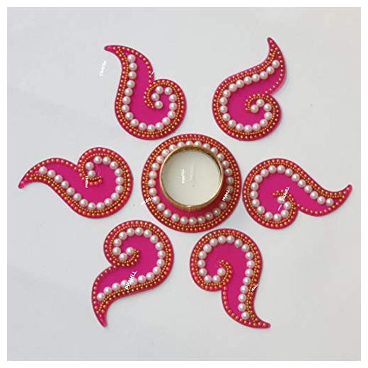 

JARS Collections Handcrafted Decorative Diwali Rangoli Set(Reusable) (7 inches) Multicolor 7 Piece Set