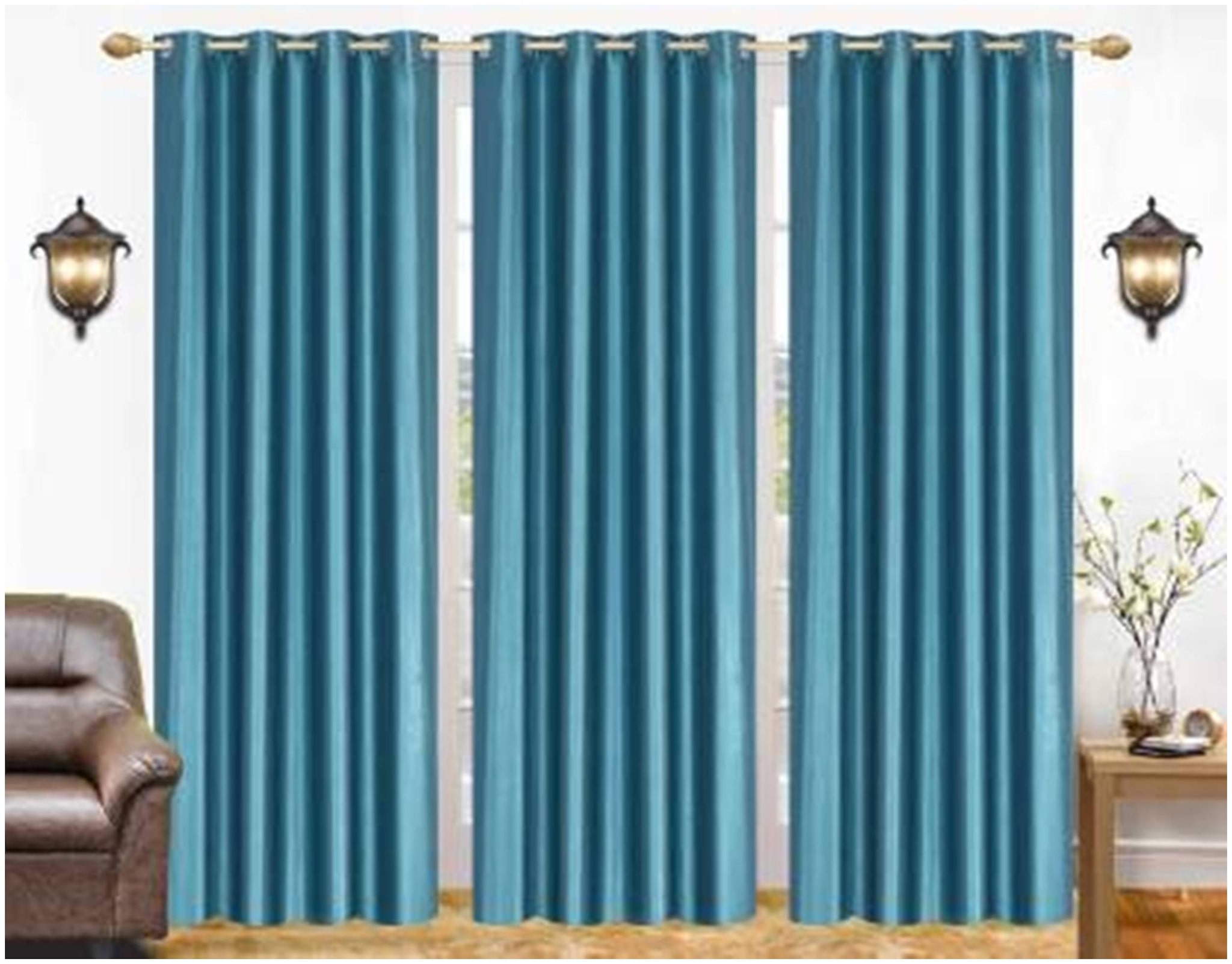 

JARS Collections Polyester Door Blackout Blue Regular Curtain ( Eyelet Closure Solid )