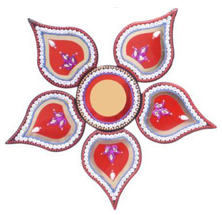 

JARS Collections Handcrafted Decorative Diwali Rangoli Set(Reusable) (10 inches) Multicolor 7 Piece Set