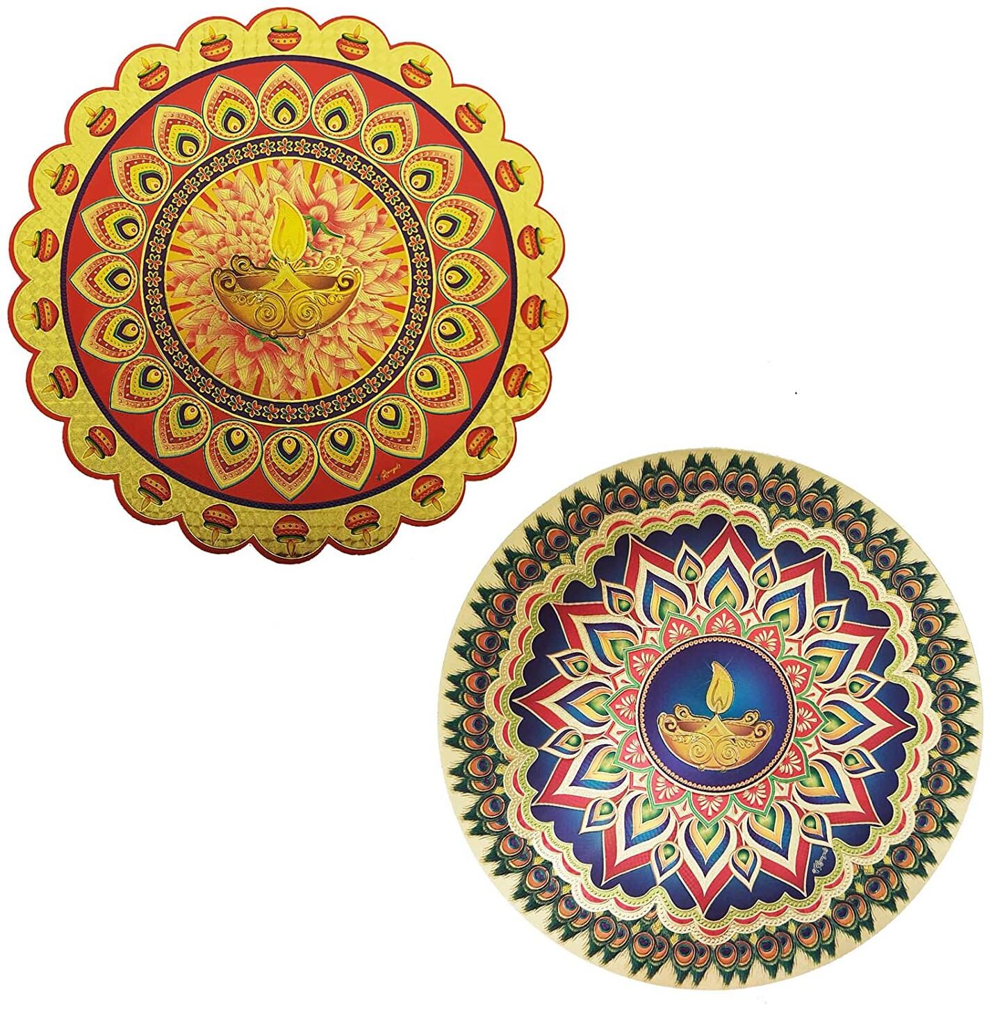 

JARS Collections Attractive Set of 2 Metallic Rangoli Stickers(15x15 Inches)