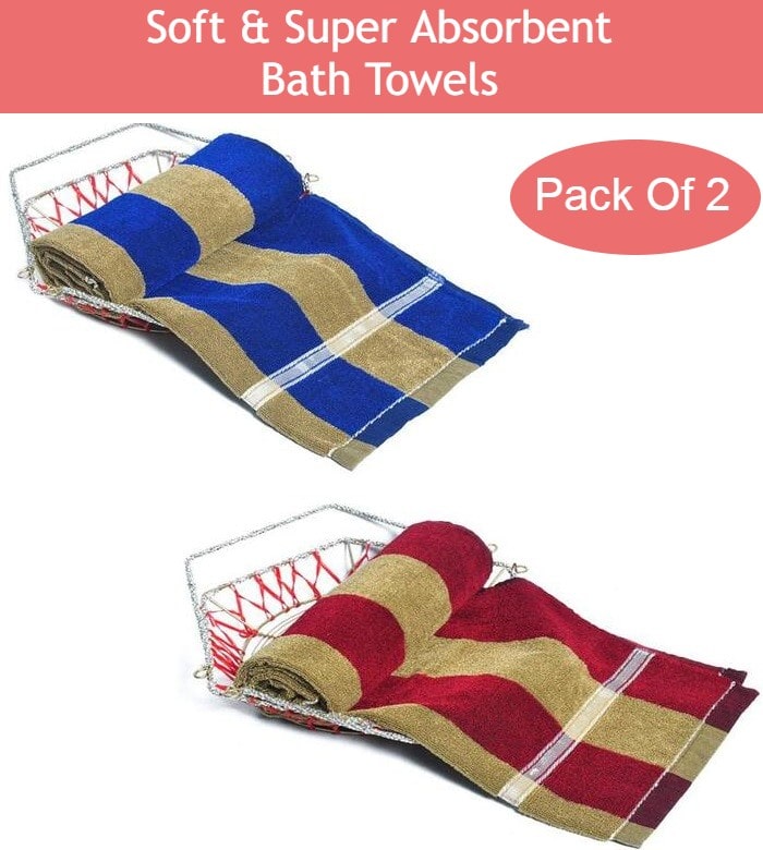 

JARS Collections 350 GSM Cotton terry Bath Towel ( 2 Pieces Multi )