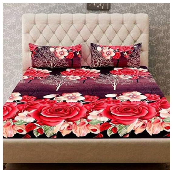 

JARS Collections Microfiber Floral Double Size Bedsheet 160 TC ( 1 Bedsheet With 2 Pillow Covers Multi )