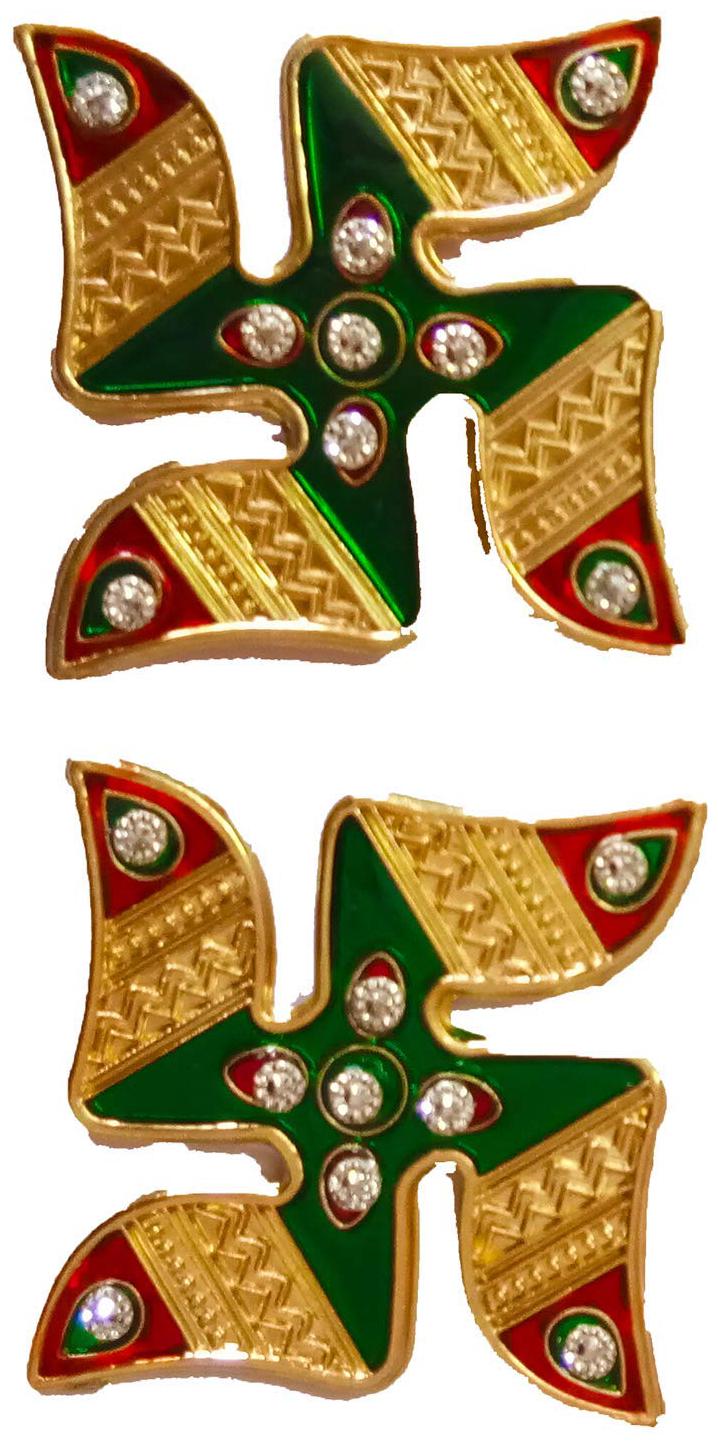 

JARS Collections Decorative Acrylic Stone Studed Swastic Stickers For Diwali Festival (Pack of 2)