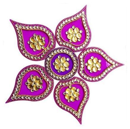 

JARS Collections Handcrafted Decorative Diwali Rangoli Set(Reusable) (7 inches) Multicolor 7 Piece Set