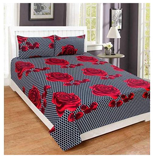 

JARS Collections Microfiber Floral Double Size Bedsheet 120 TC ( 1 Bedsheet With 2 Pillow Covers Multi )