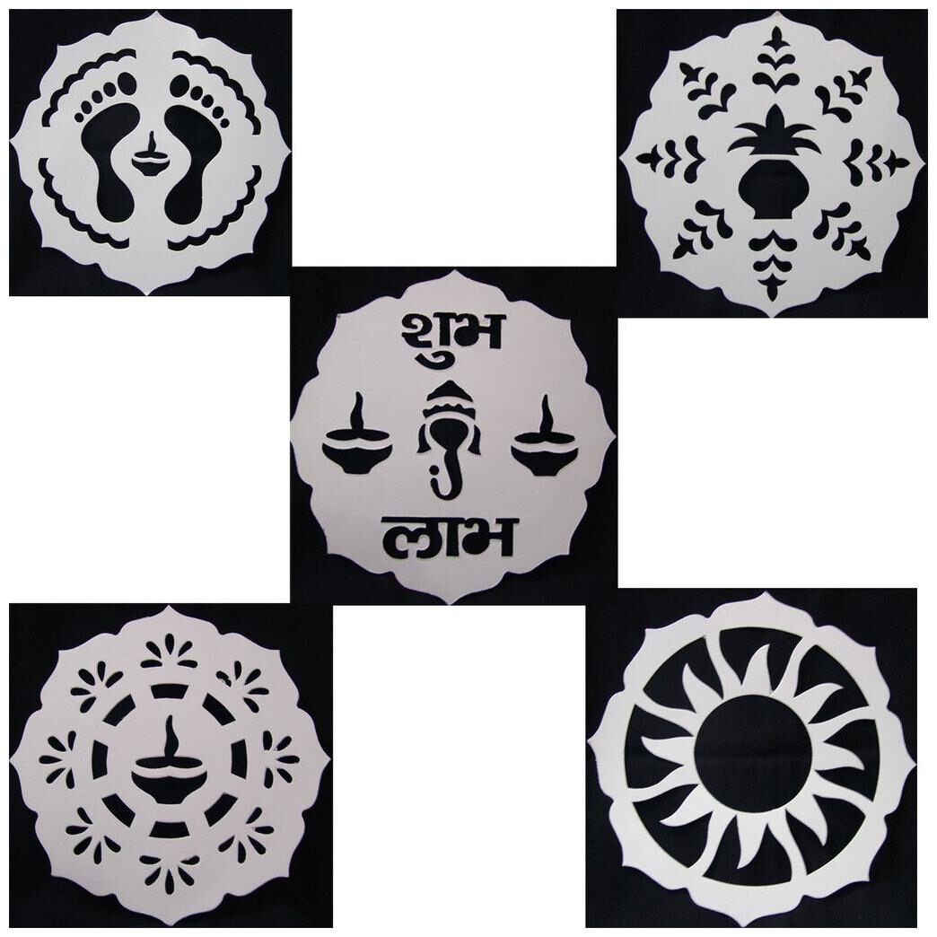 

JARS Collections Set of 5 rangoli Stencils for diwali Festival