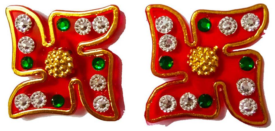 

JARS Collections Decorative Acrylic Stone Studed Swastik Stickers For Diwali Festival (Pack of 2)