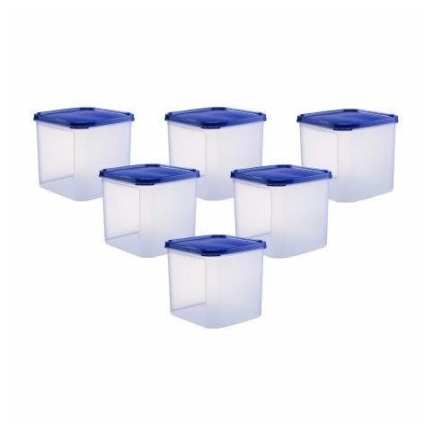 

Java 4000 ml Blue Plastic Container Set - Set of 6