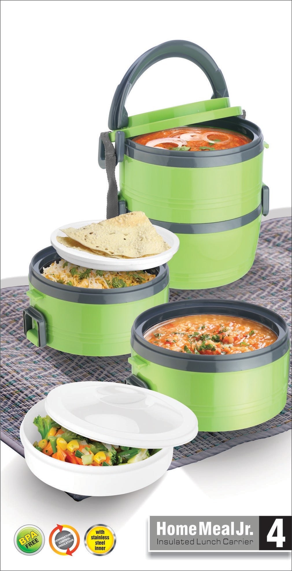 

Jayco Green Lunch box ( Set of 1 1360 ml )