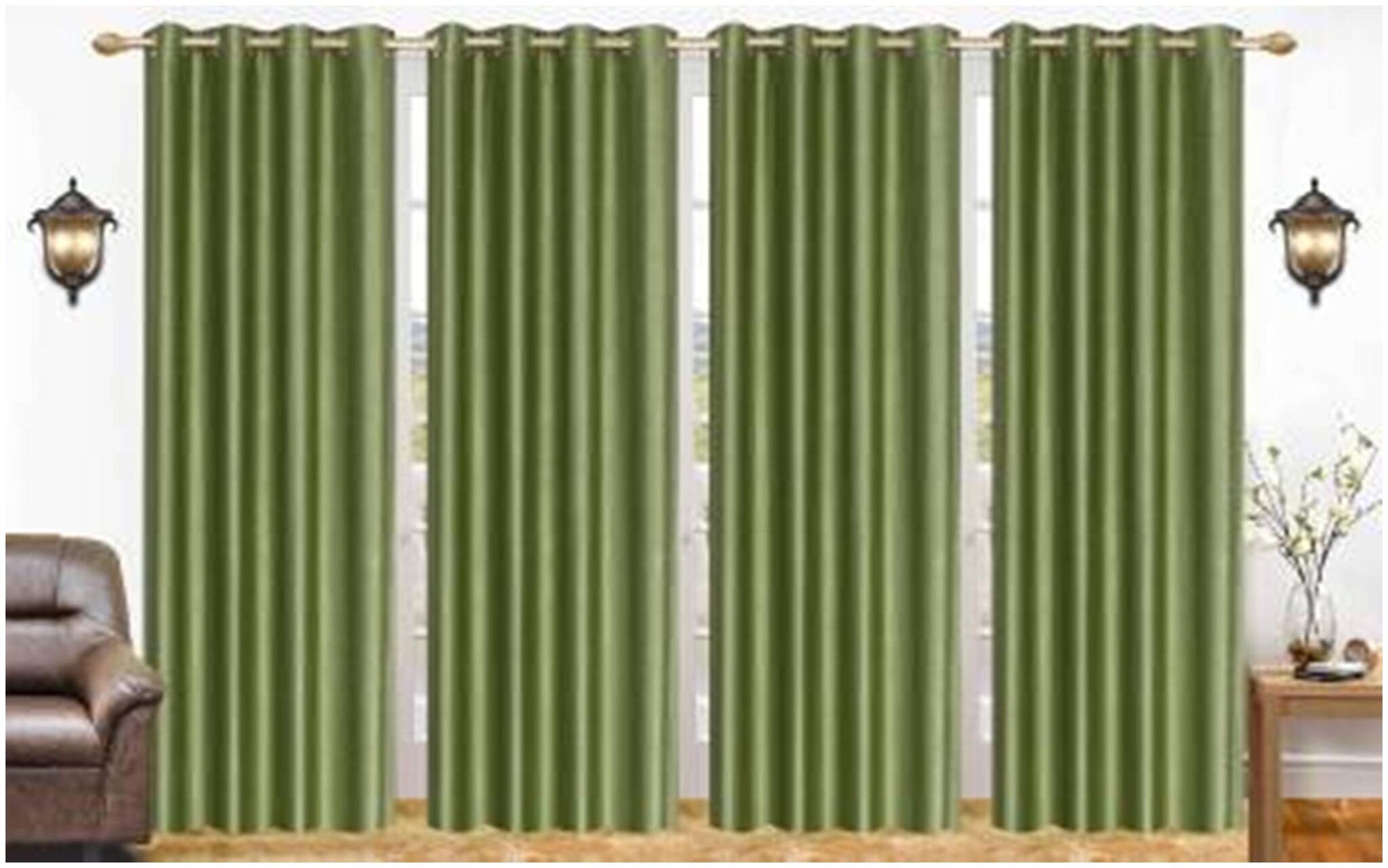 

JBG Home Store Polyester Door Blackout Green Regular Curtain ( Eyelet Closure Solid )