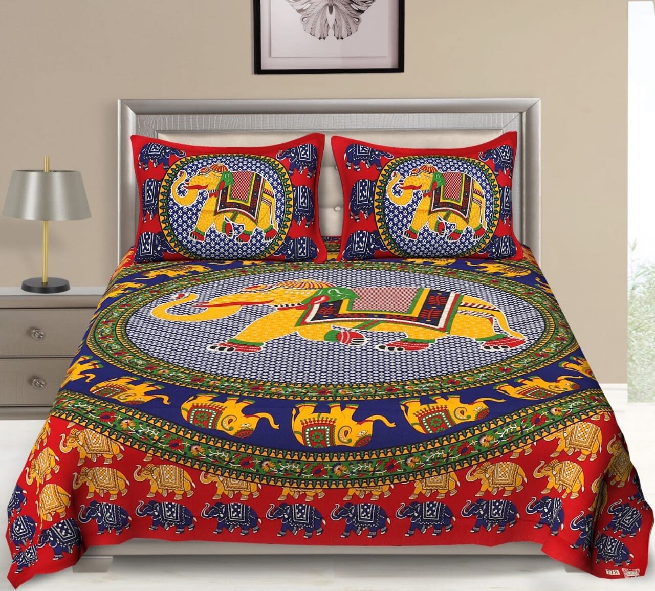 

JBG Home Store Cotton Printed Double Size Bedsheet 160 TC ( 1 Bedsheet With 2 Pillow Covers Multi )