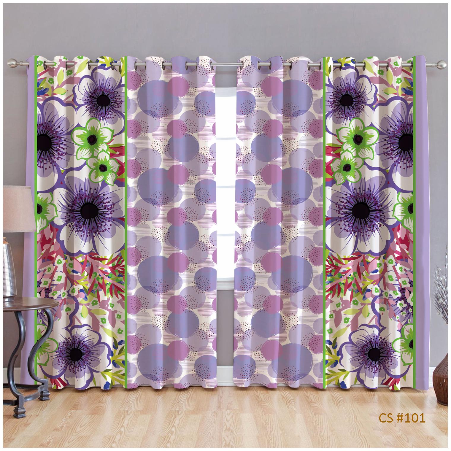 

JBG Home Store Polyester Door Room Darkening Purple Regular Curtain ( Eyelet Closure Floral )