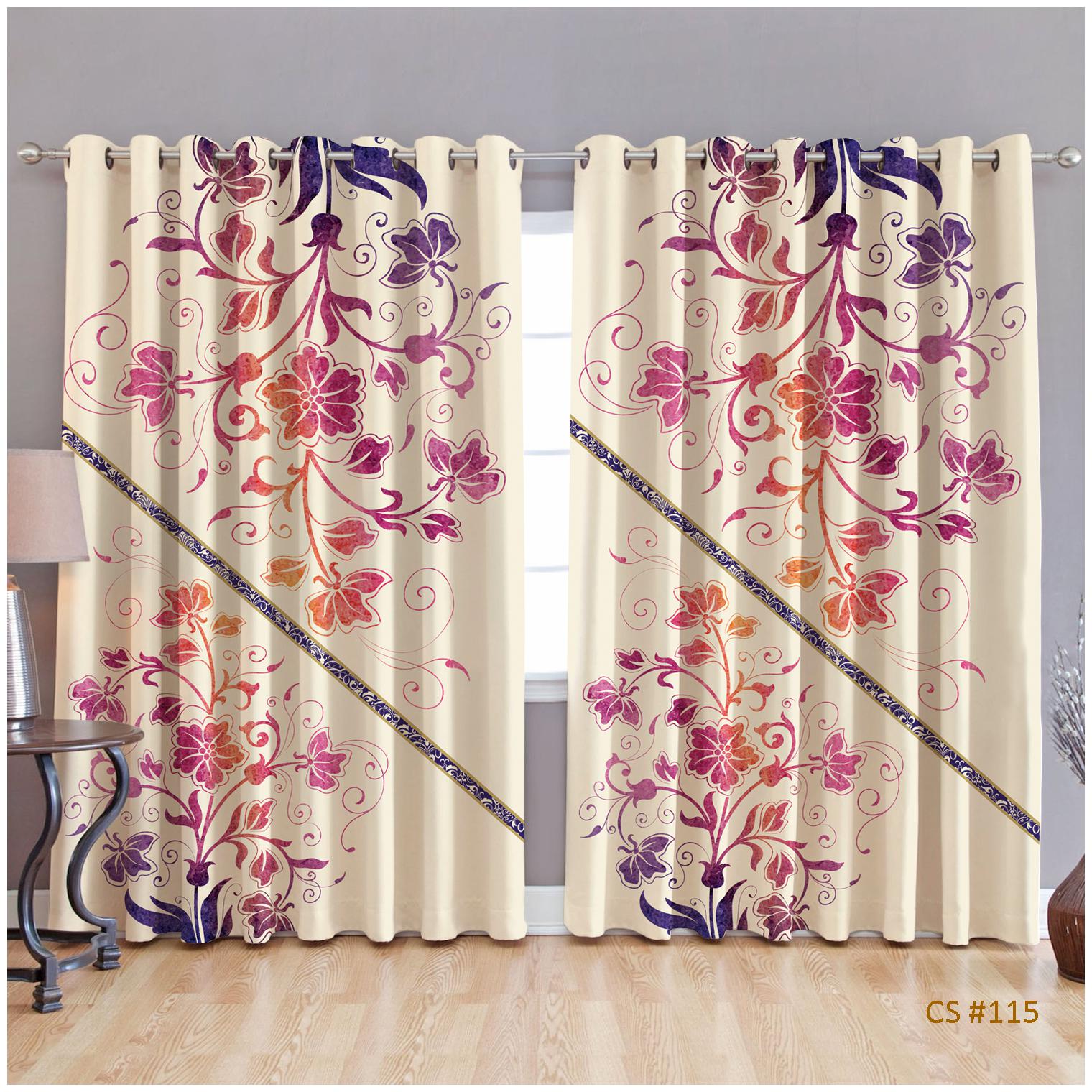 

JBG Home Store Polyester Door Room Darkening Cream Regular Curtain ( Eyelet Closure Floral )