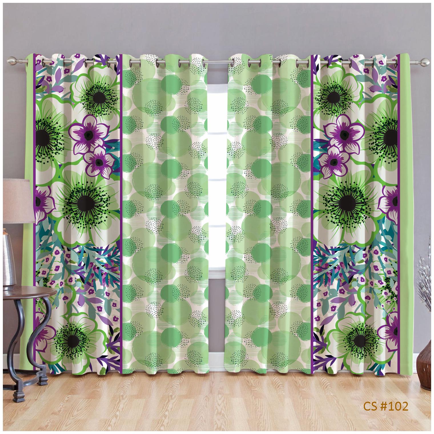 

JBG Home Store Polyester Door Room Darkening Green Regular Curtain ( Eyelet Closure Floral )