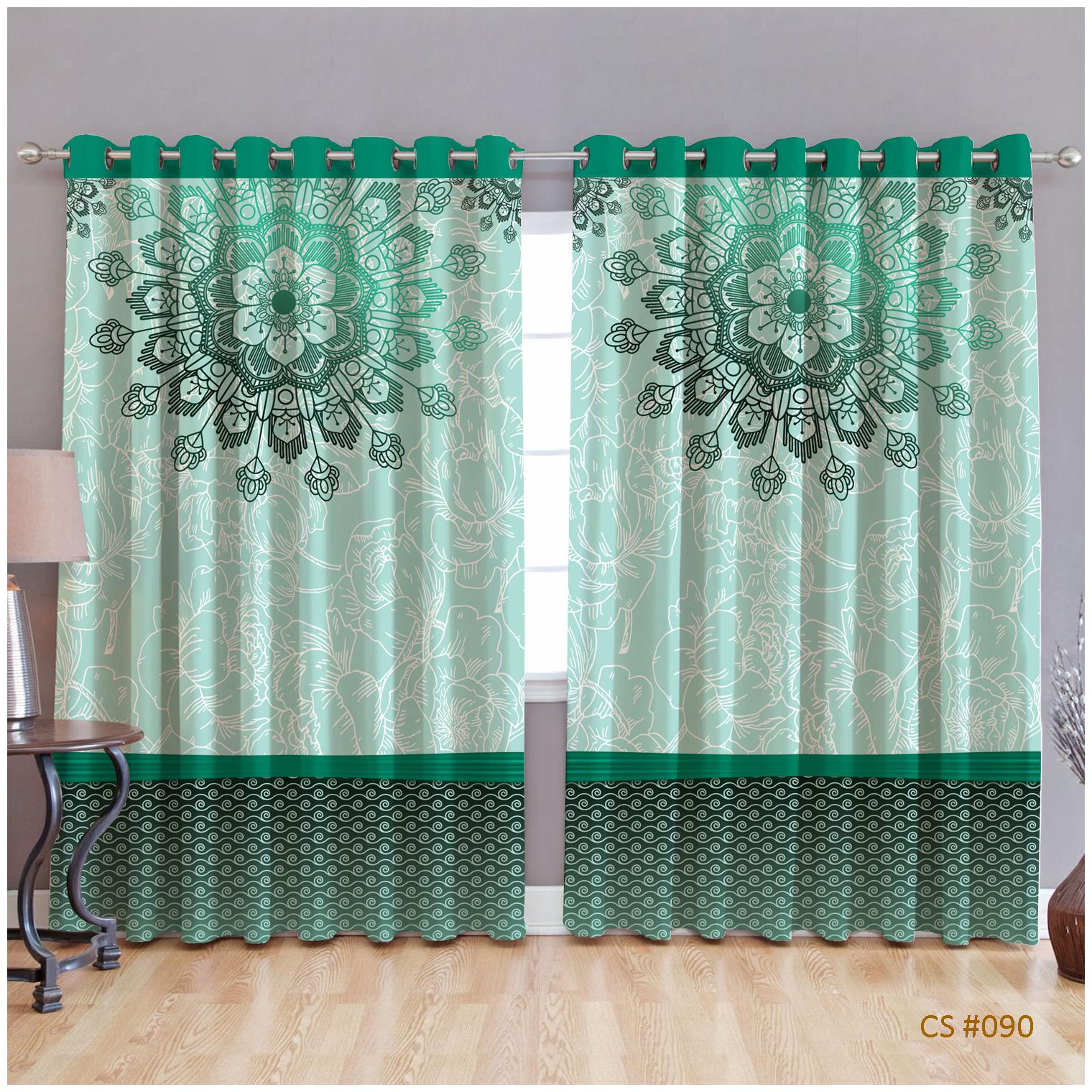 

JBG Home Store Polyester Long Door Room Darkening Green Regular Curtain ( Eyelet Closure Abstract )