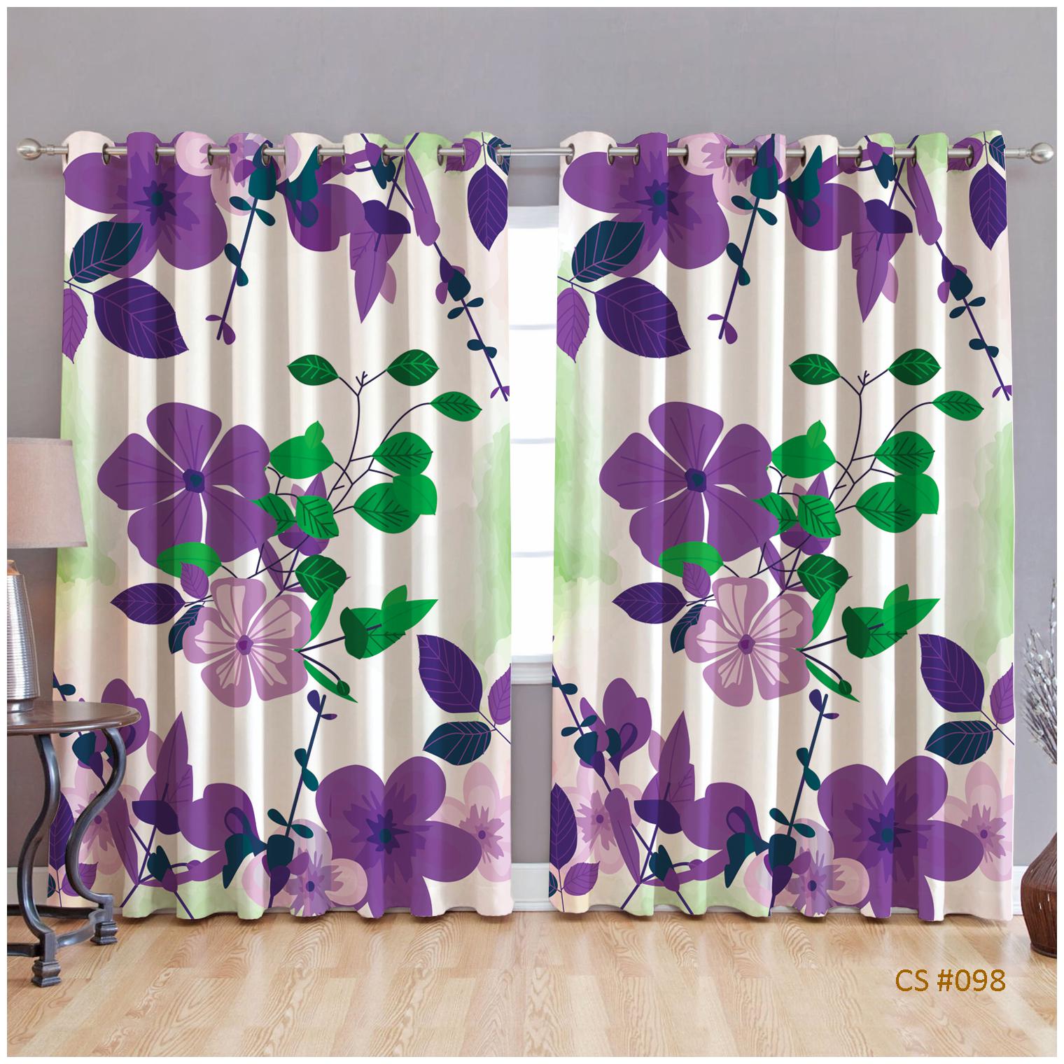 

JBG Home Store Polyester Door Room Darkening Purple Regular Curtain ( Eyelet Closure Floral )