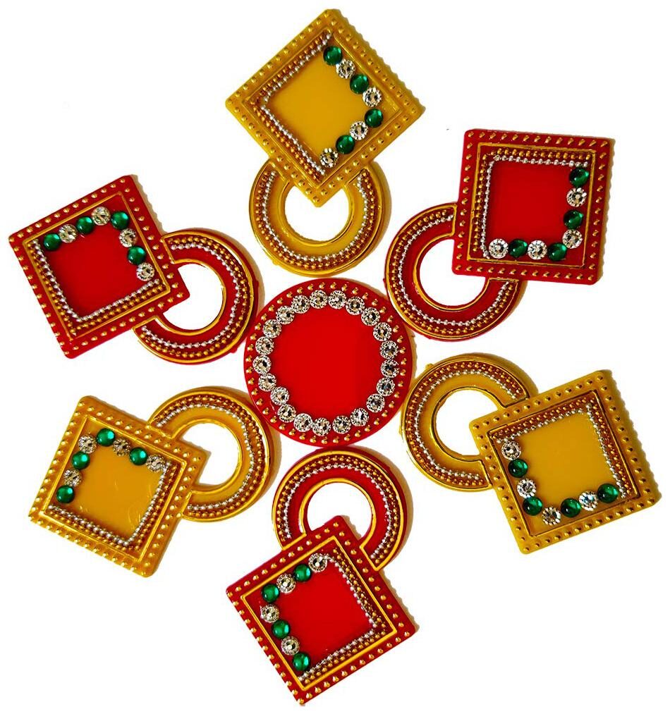 

JBG Home Store Handcrafted Decorative Diwali rangoli Set(10 Inches)7 Pc Set