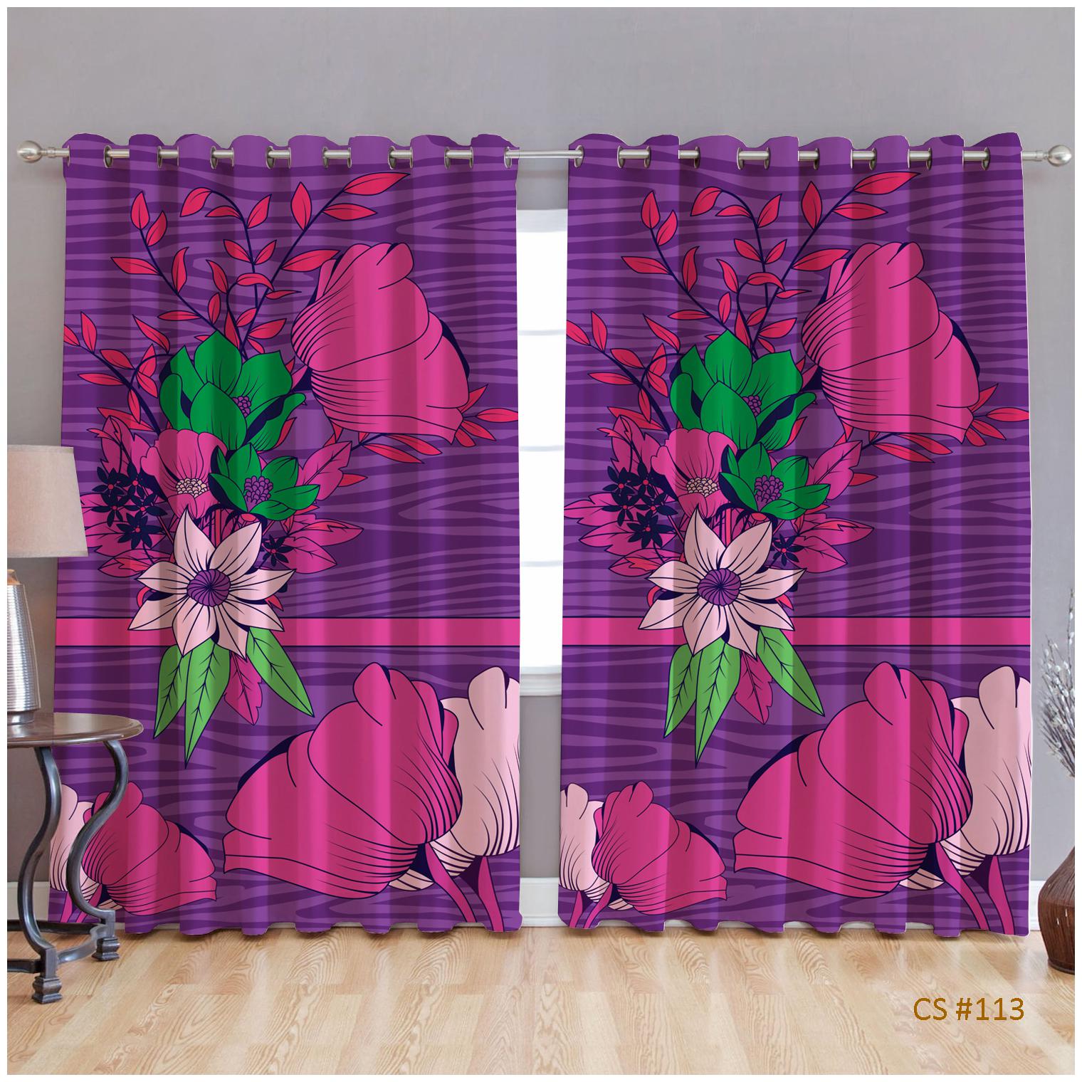 

JBG Home Store Polyester Door Room Darkening Multi Regular Curtain ( Eyelet Closure Floral )