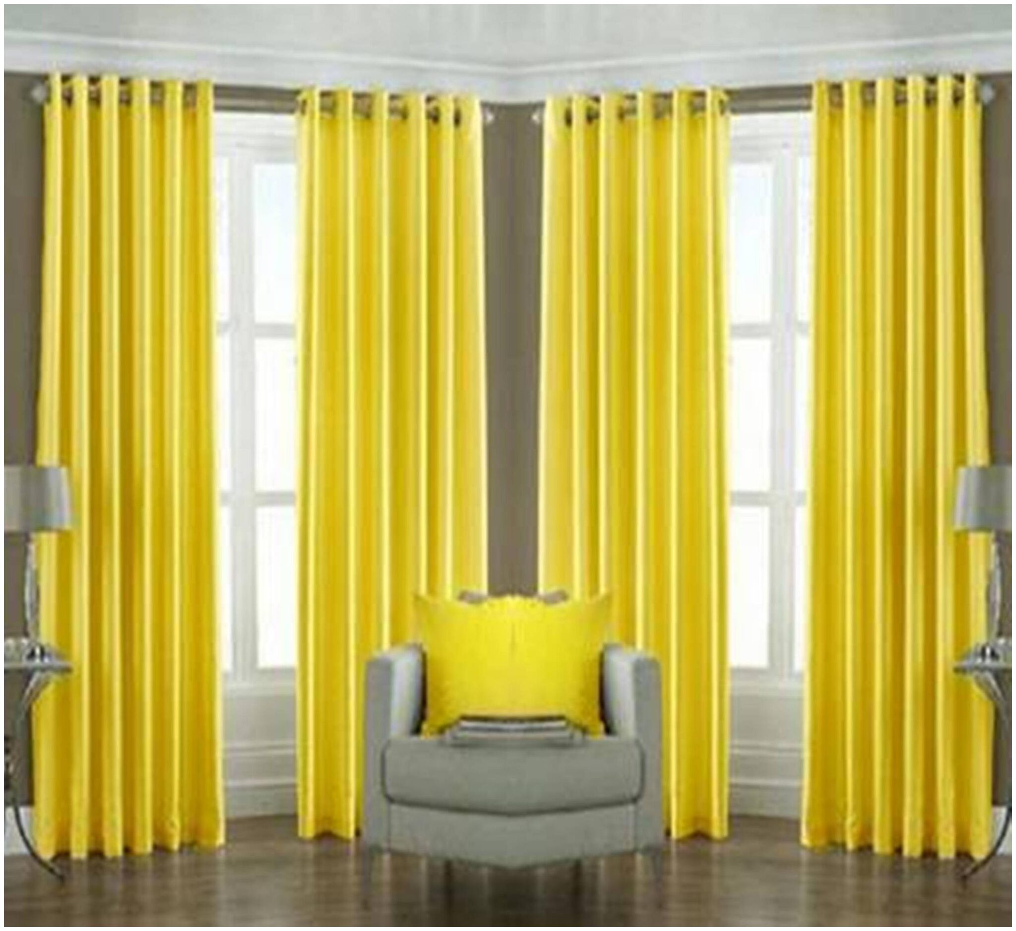 

JBG Home Store Polyester Door Blackout Yellow Regular Curtain ( Eyelet Closure Solid )
