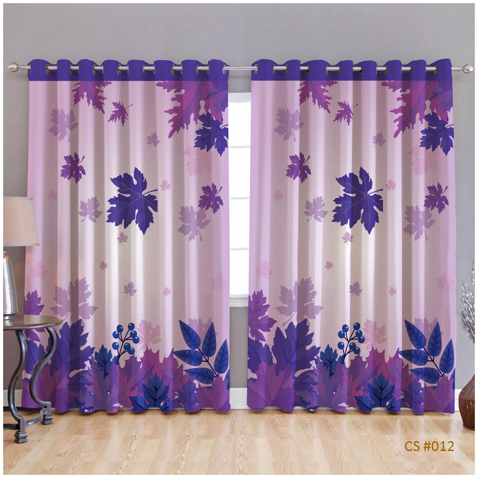 

JBG Home Store Polyester Long Door Room Darkening Purple Regular Curtain ( Eyelet Closure Floral )