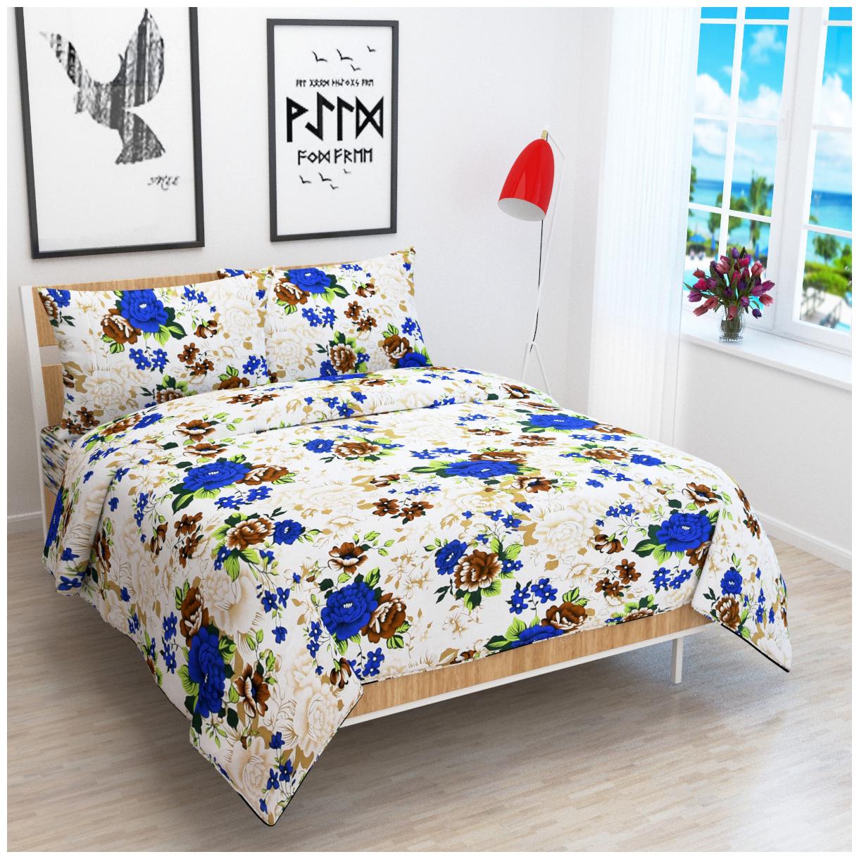 

JBG Home Store Microfiber Floral Double Size Bedsheet 120 TC ( 1 Bedsheet With 2 Pillow Covers Multi )
