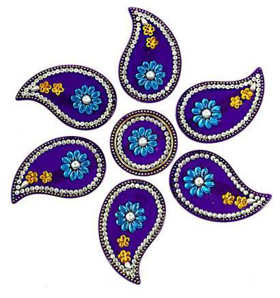 

JBG Home Store Handcrafted Decorative Diwali Rangoli Set(Reusable) (7 inches) Multicolor 7 Piece Set