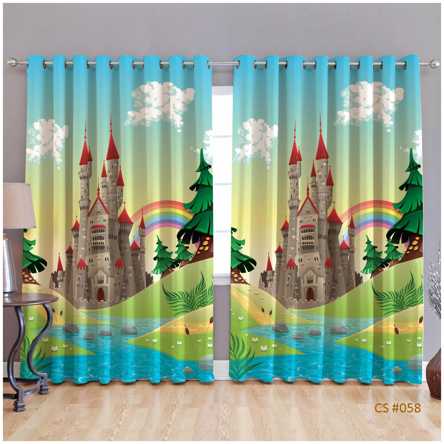 

JBG Home Store Polyester Window Room Darkening Multi Regular Curtain ( Eyelet Closure Kids )
