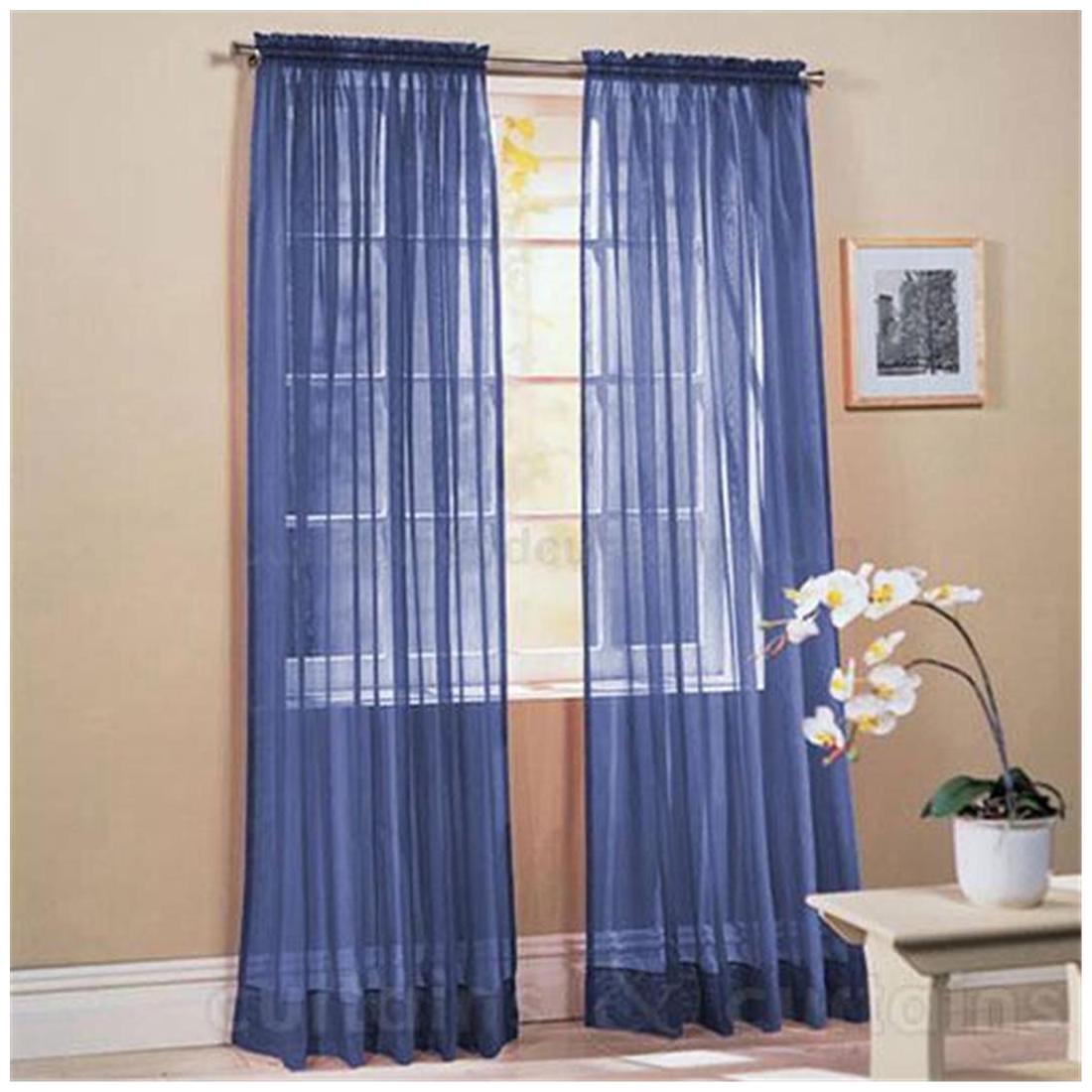 

JBG Home Store Pack of 2 Plain Tissue Door Curtains( 4 x 7 ft)