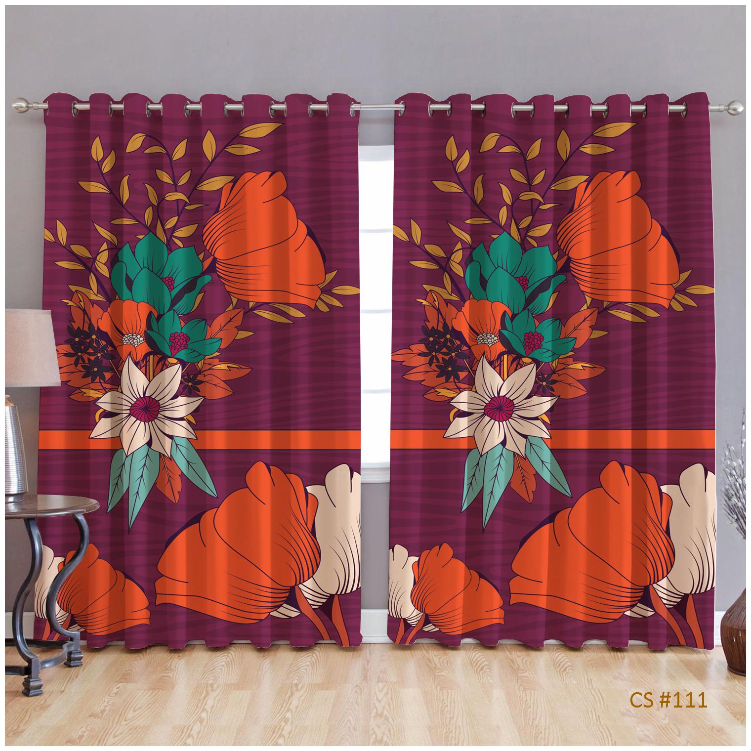 

JBG Home Store Polyester Long Door Room Darkening Multi Regular Curtain ( Eyelet Closure Floral )