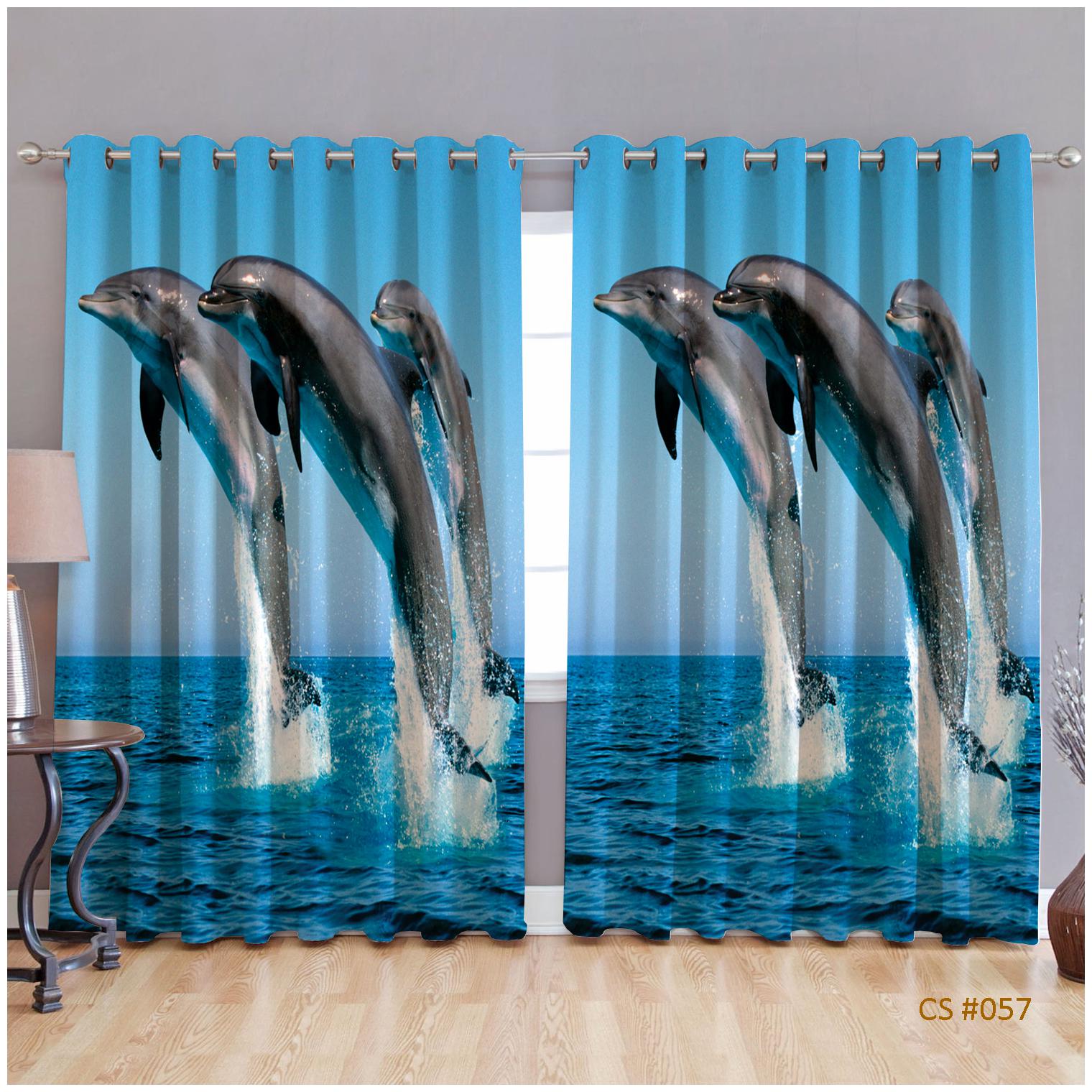 

JBG Home Store Polyester Door Room Darkening Blue Regular Curtain ( Eyelet Closure Animal )
