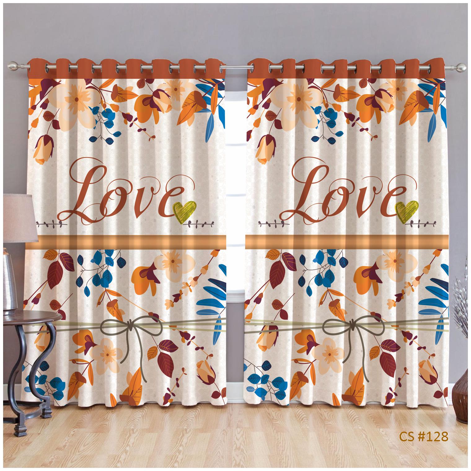 

JBG Home Store Polyester Door Room Darkening Orange Regular Curtain ( Eyelet Closure Floral )