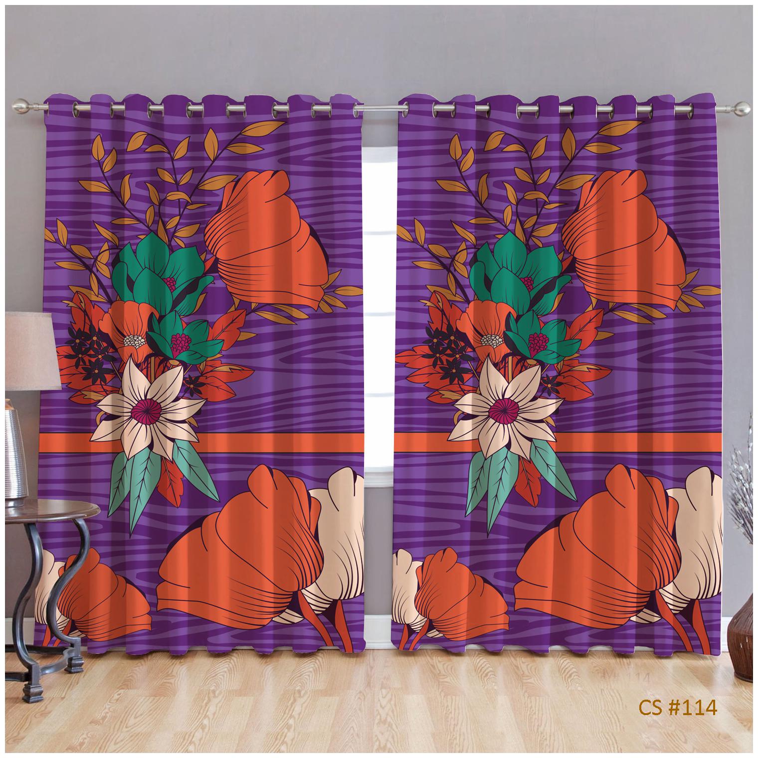 

JBG Home Store Polyester Long Door Room Darkening Multi Regular Curtain ( Eyelet Closure Floral )