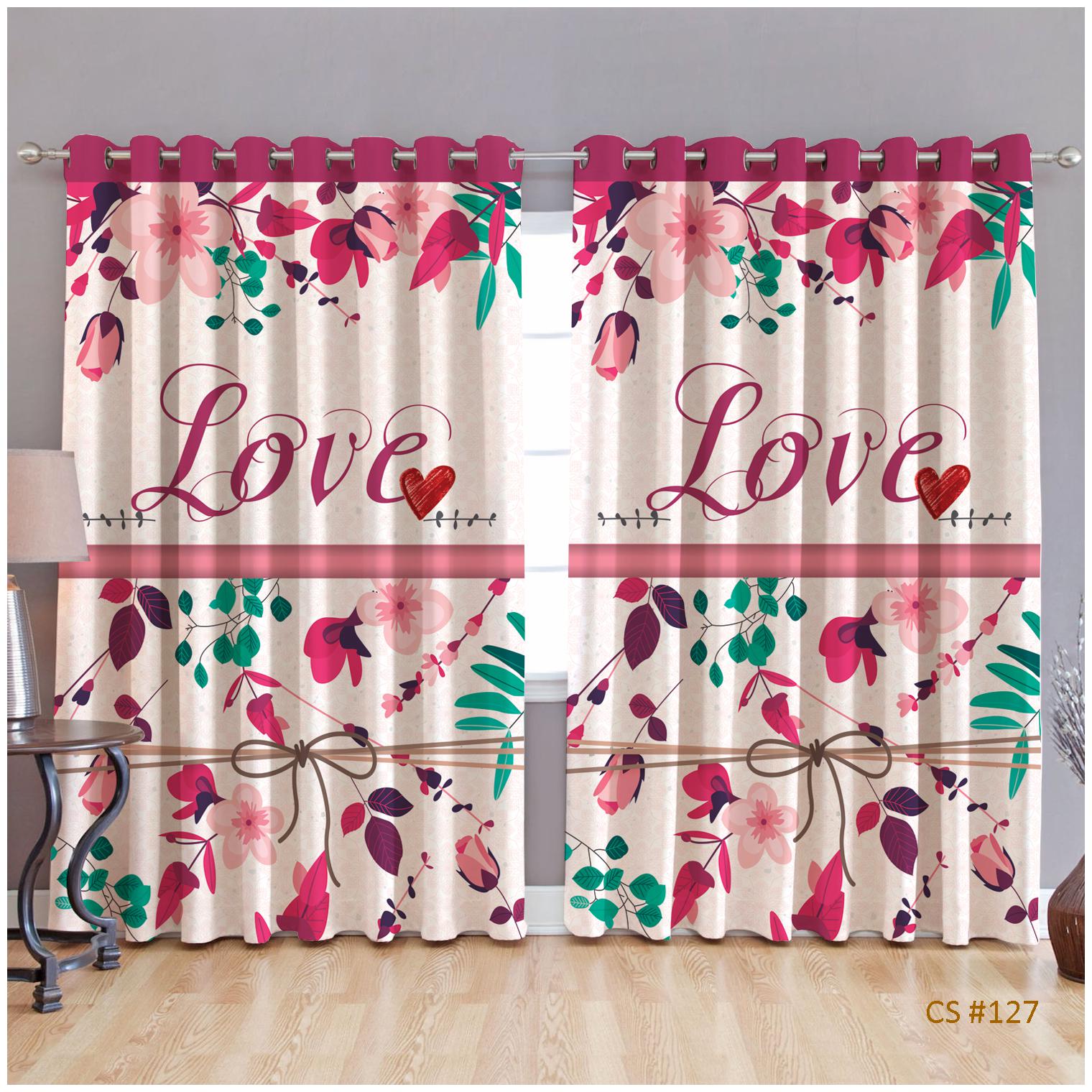 

JBG Home Store Polyester Long Door Room Darkening Pink Regular Curtain ( Eyelet Closure Floral )