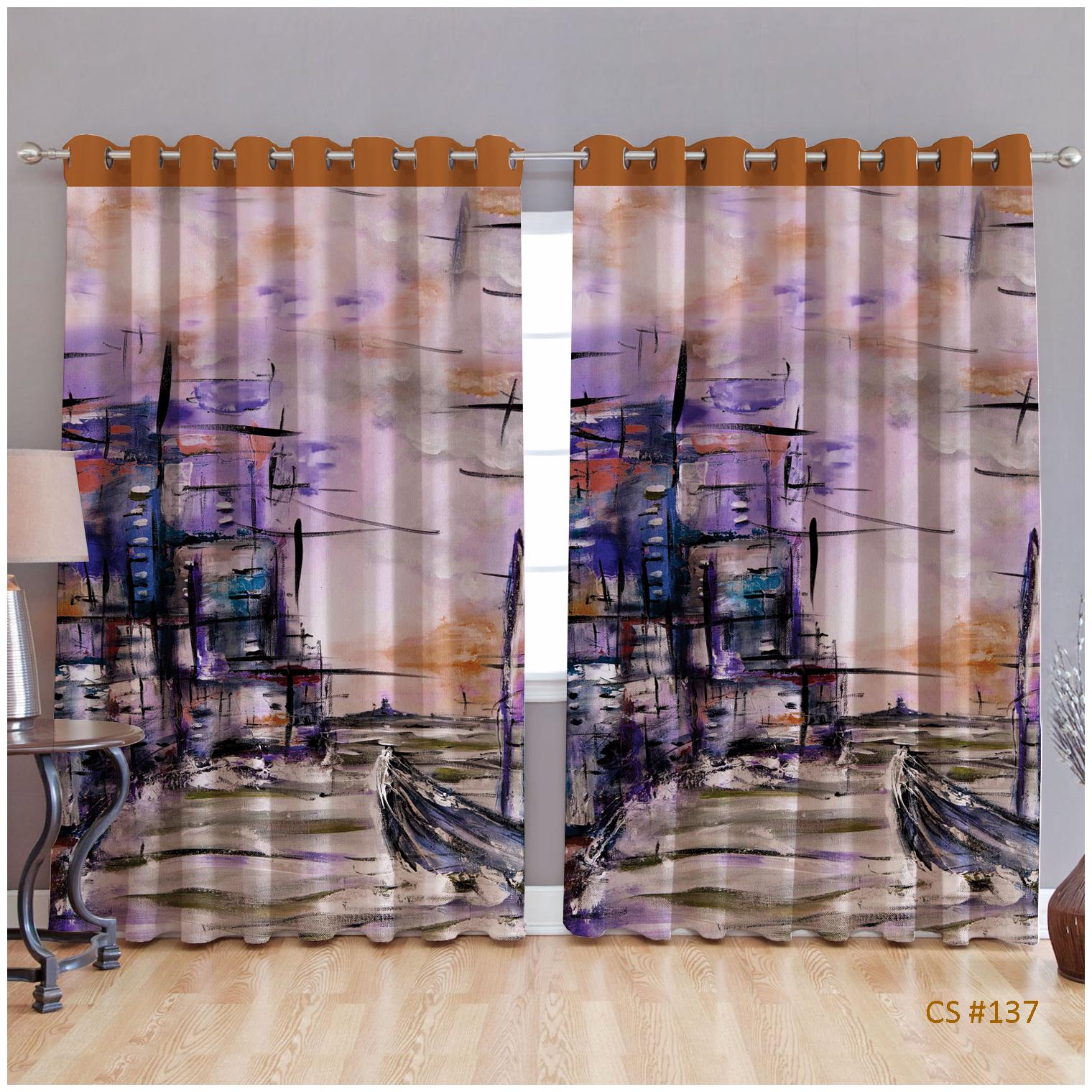 

JBG Home Store Polyester Long Door Room Darkening Yellow Regular Curtain ( Eyelet Closure Abstract )