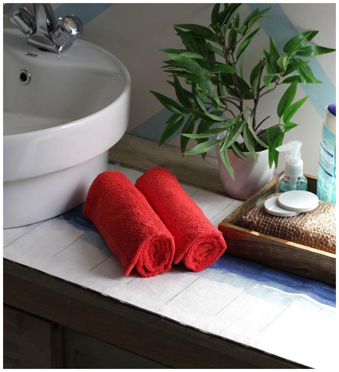 

JBG Home Store 450 GSM GSM Cotton Hand Towel ( 2 Pieces Red )