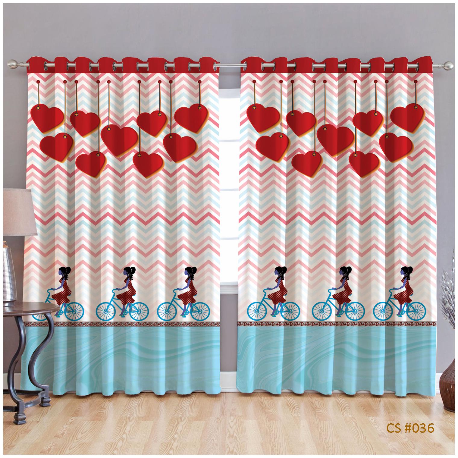 

JBG Home Store Polyester Door Room Darkening Red Regular Curtain ( Eyelet Closure Geometric )