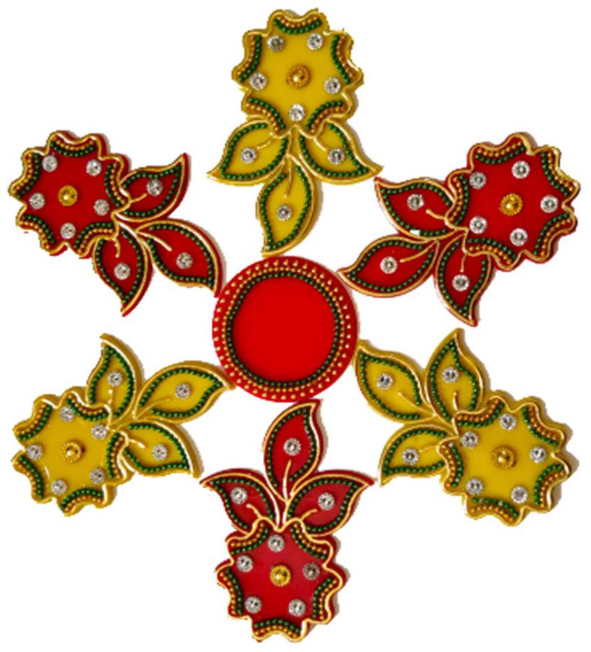 

JBG Home Store Handcrafted Decorative Diwali rangoli Set(7 Inches)7 Pc Set