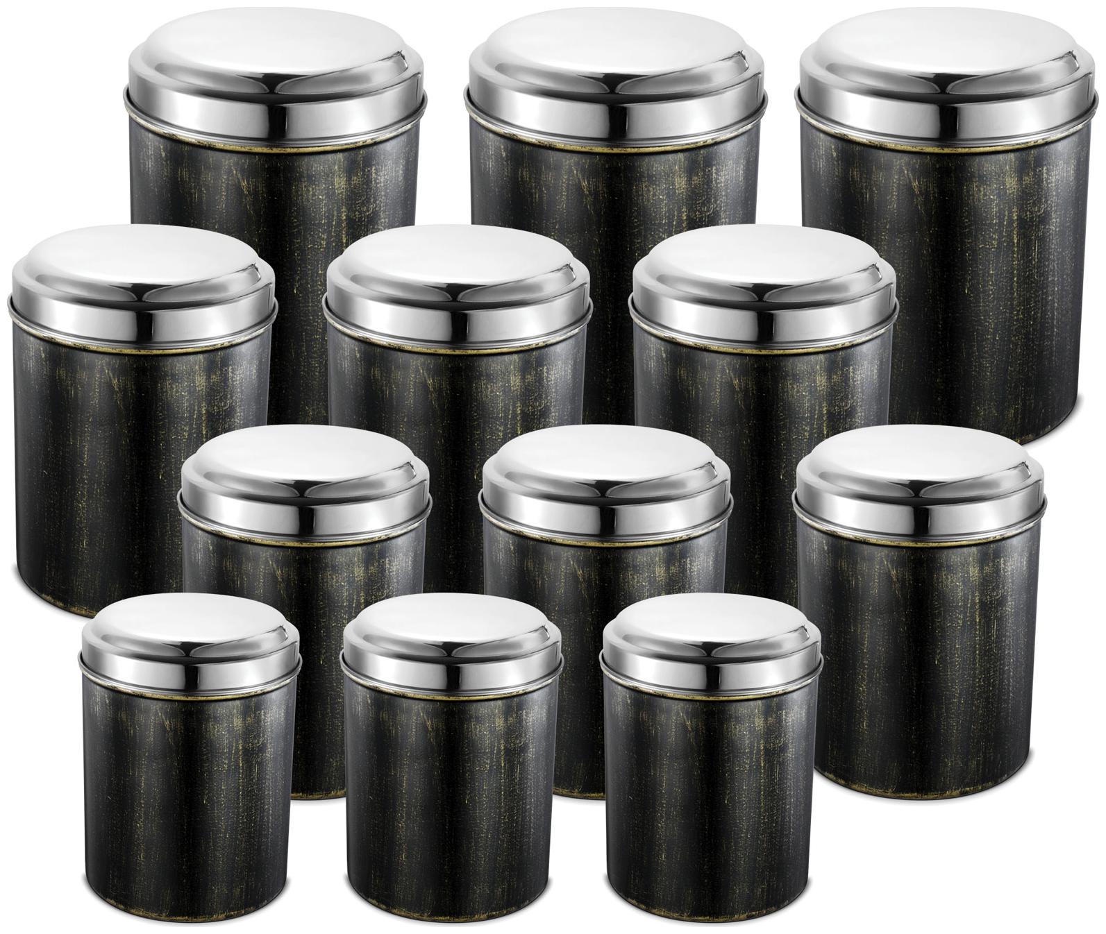 

JENSONS 15600 ml Black Stainless steel Container Set - Set of 12