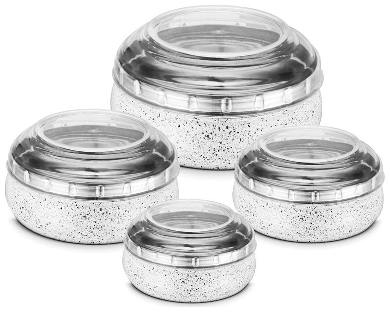 

JENSONS 1650 ml White Stainless steel Container Set - Set of 4