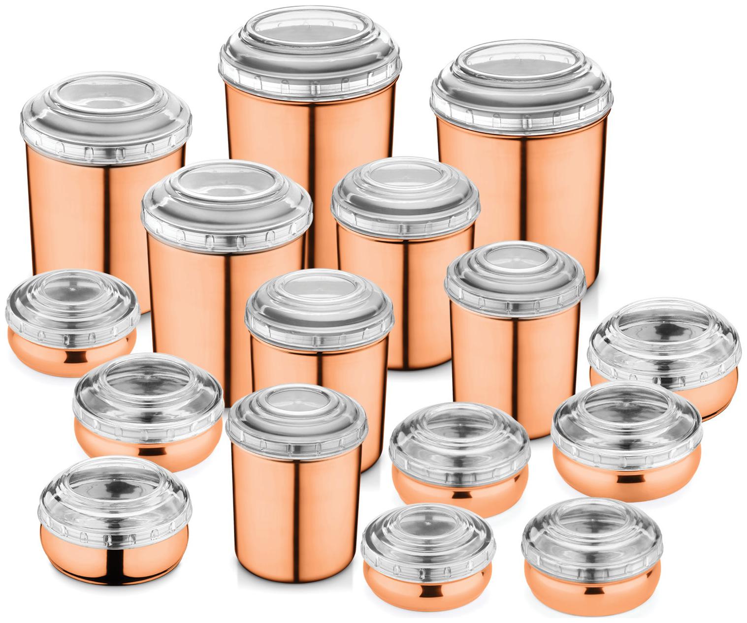 

Jensons Stainless Steel Container Sets Combos Copper Set of 16