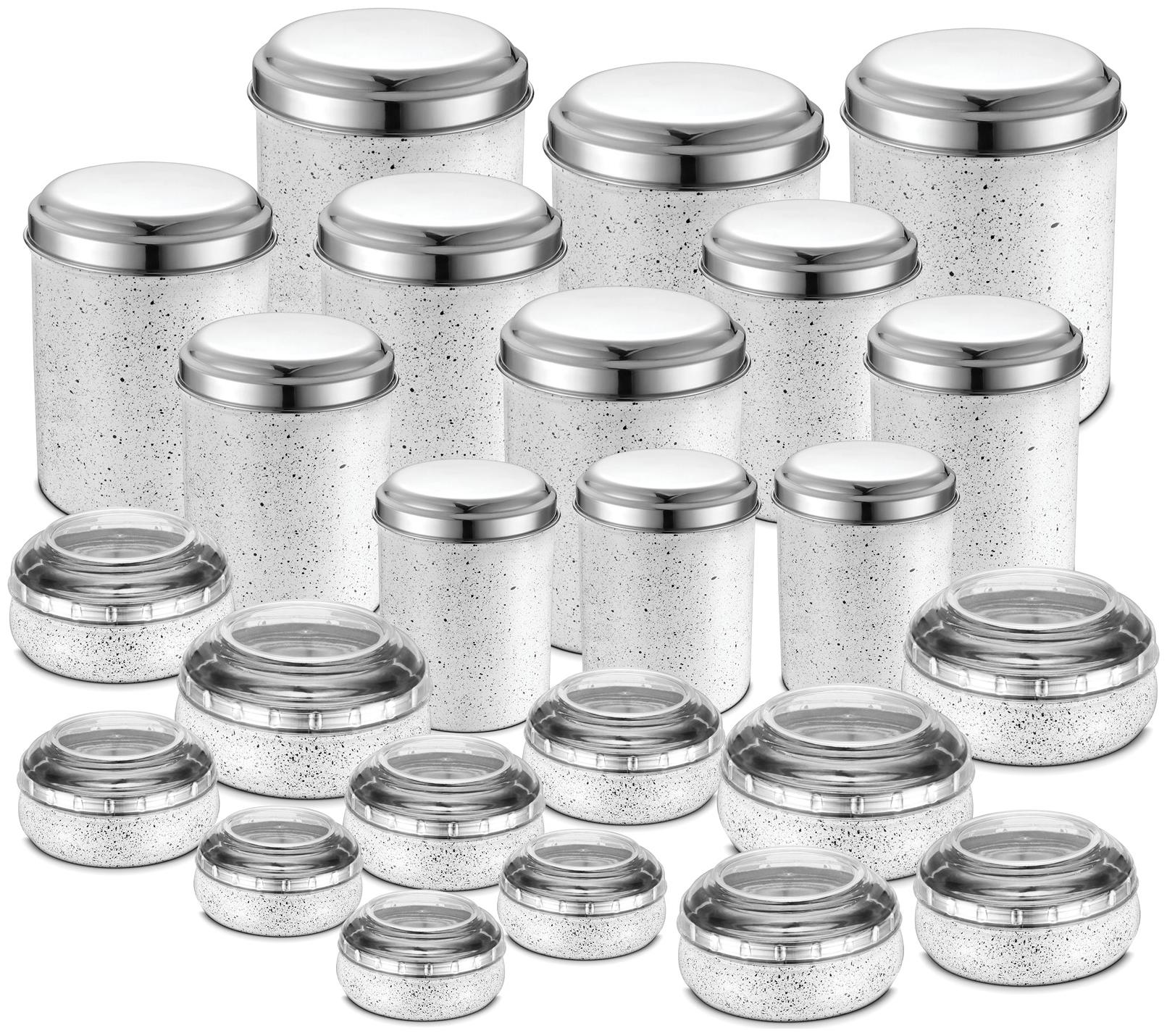 

JENSONS 20550 ml White Stainless steel Container Set - Set of 24